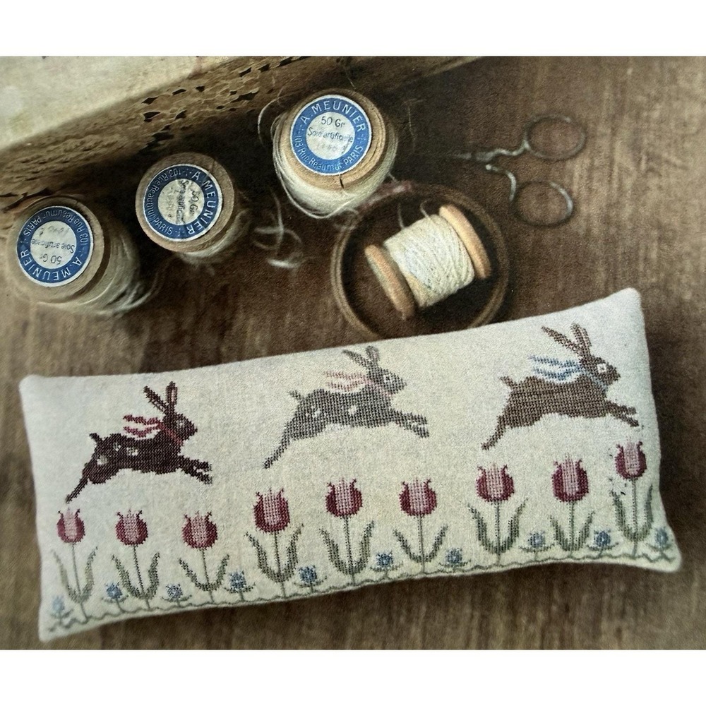 Three Little Rabbits Cross Stitch Pinkeep Kit By Stacy Nash Designs